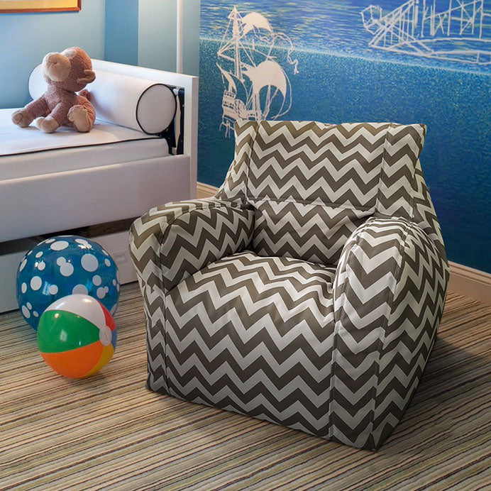 Kora Grey Chevron Kids Bean Bag Chair Online Australia