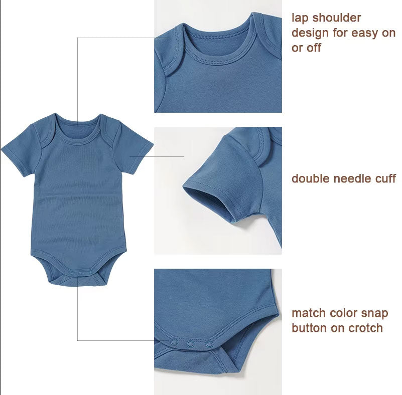 Echo-Short-Sleeve-Organic-Cotton-Baby-Romper---Blue-Details