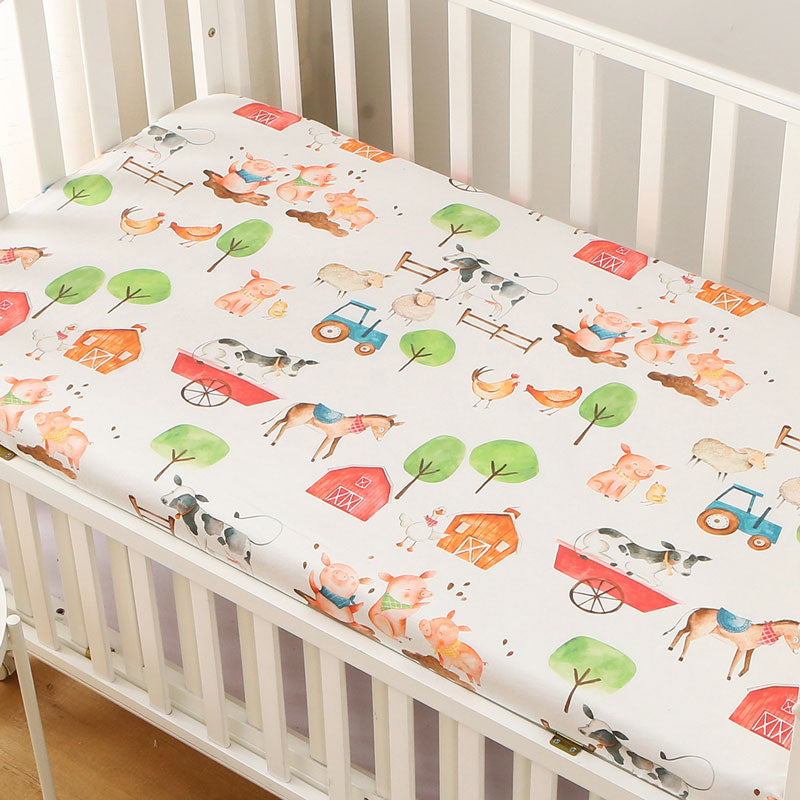 Farm Animal Fitted Baby Cot Sheet Online