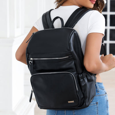 Harper-Nappy-Bag-Backpack---Black-Front-side-4