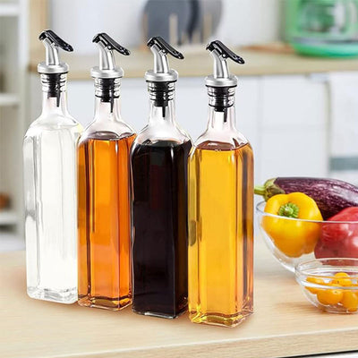 Olive Oil & Vinegar Dispenser Bottle & Pourer 500 ml - 4 Pack