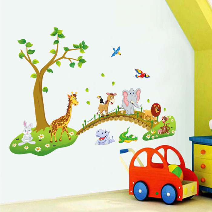 Animal Tree Bridge Nursery Sticker main