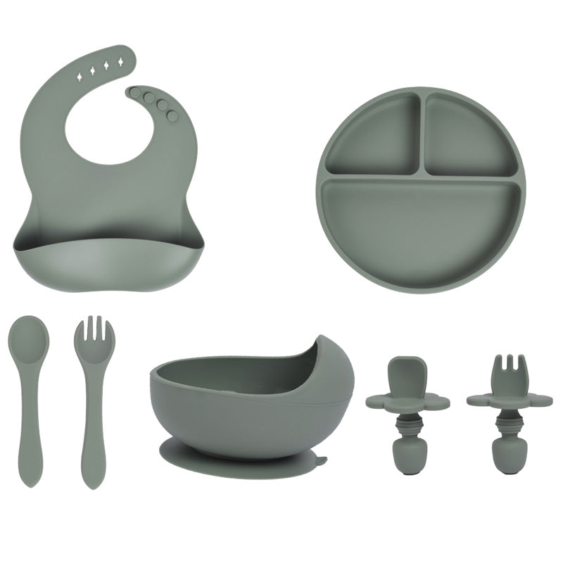 Sage Silicone Baby Feeding Set