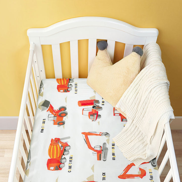 Trucks Fitted Baby Nursery Cot Sheet Online Australia